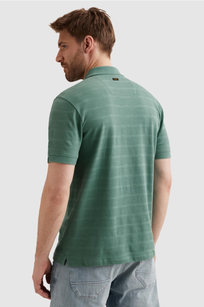 PME legend groene heren polo | Model achteraanzicht