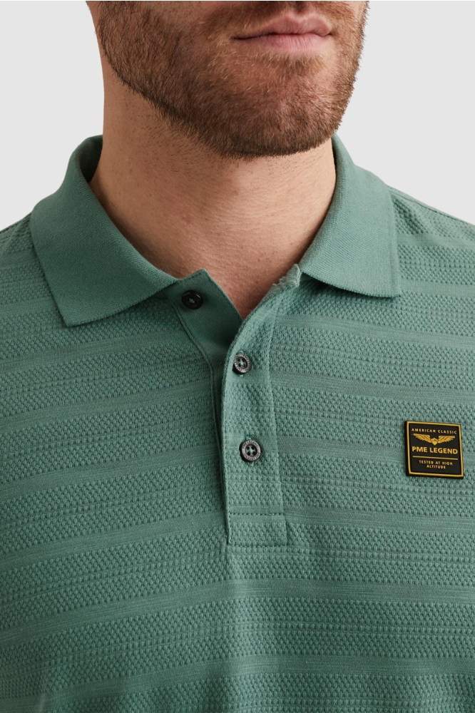 PME legend groene heren polo | Close up