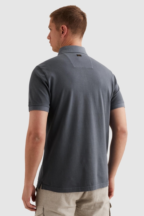 PME legend blauwe heren polo | Model achteraanzicht