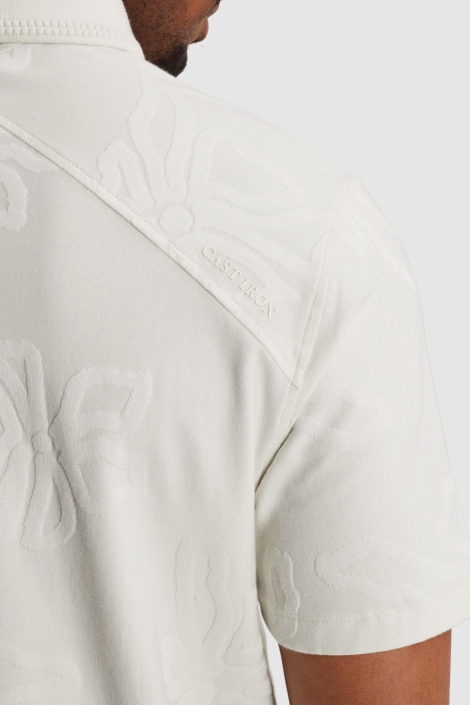 Cast Iron ecru heren polo | Close up
