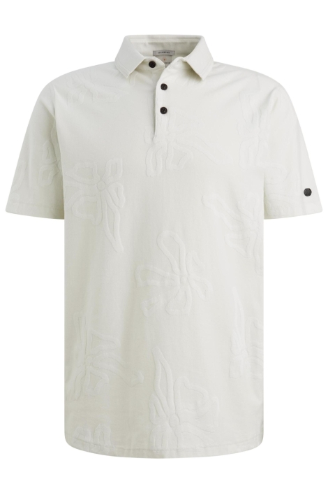 Cast Iron ecru heren polo | Vooraanzicht