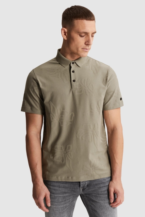 Cast Iron groene heren polo | Model vooraanzicht