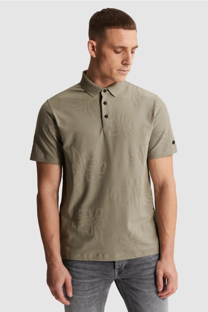 Cast Iron groene heren polo | Model vooraanzicht