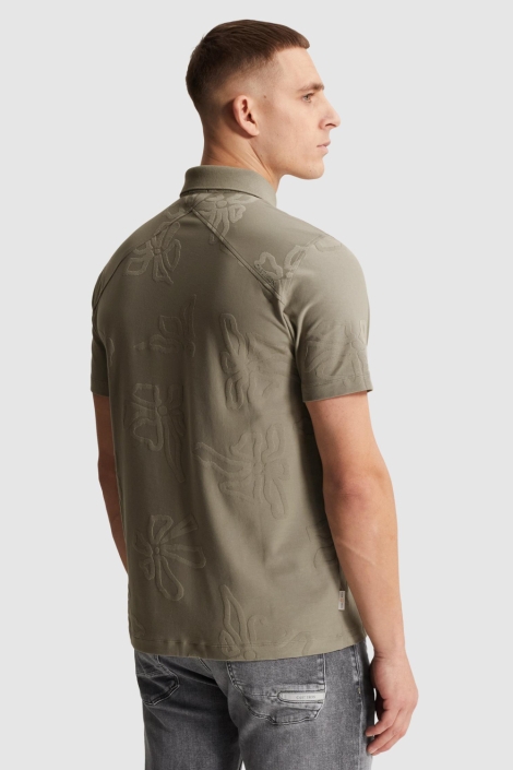 Cast Iron groene heren polo | Model achteraanzicht