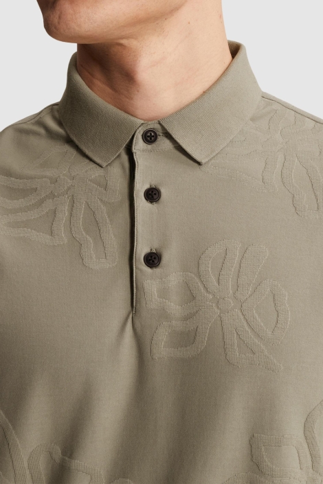 Cast Iron groene heren polo | Close up
