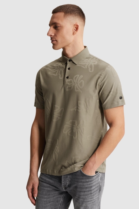 Cast Iron groene heren polo | Model zijaanzicht