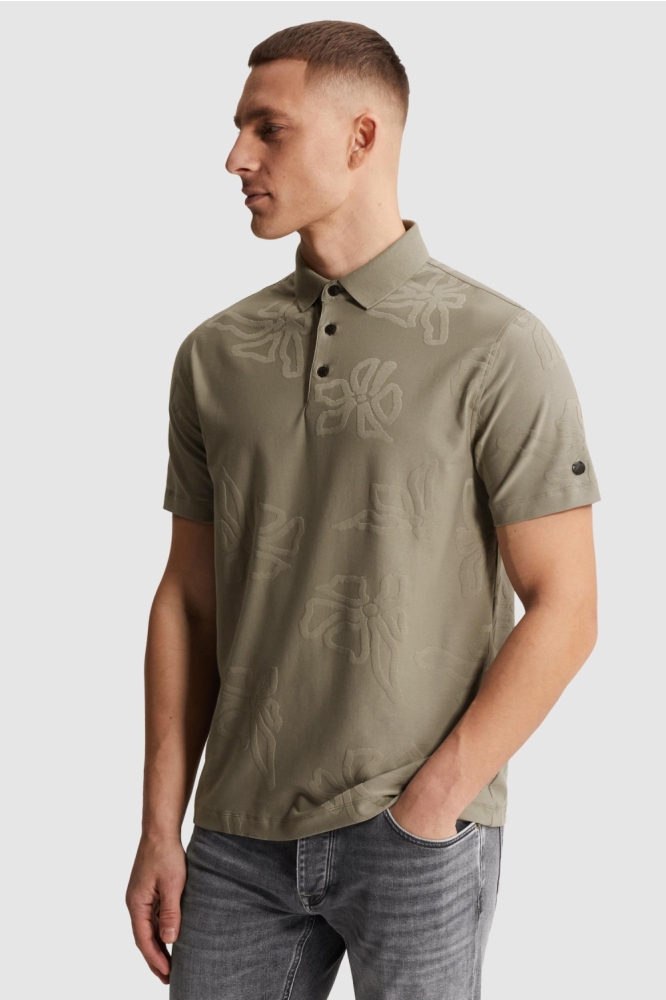 Cast Iron groene heren polo | Model zijaanzicht