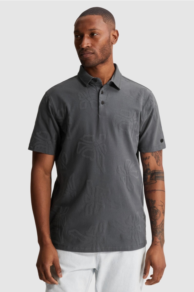 Cast Iron grijze heren polo | Model vooraanzicht