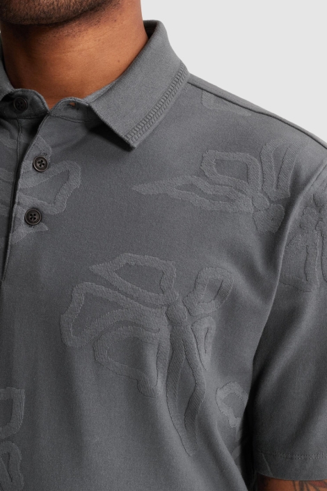 Cast Iron grijze heren polo | Close up