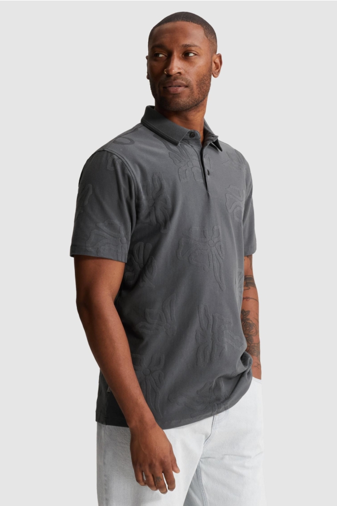 Cast Iron grijze heren polo | Model zijaanzicht
