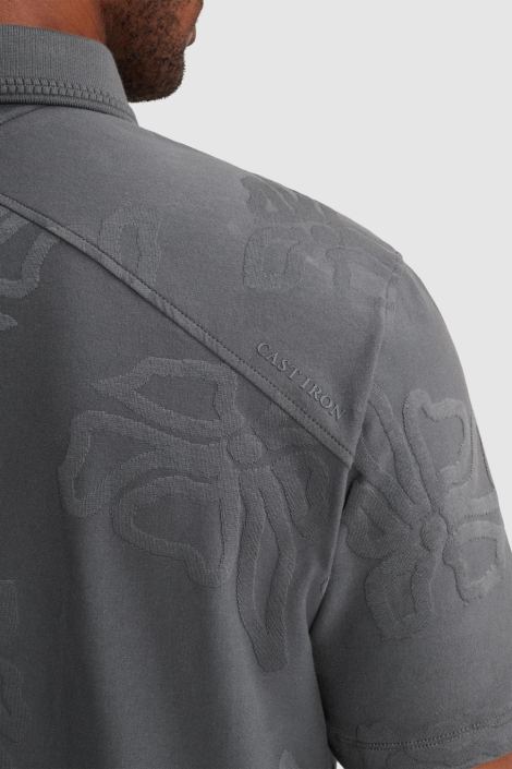 Cast Iron grijze heren polo | Kleurstaal