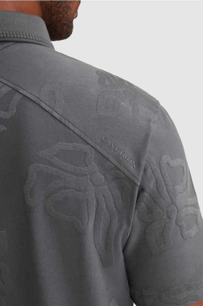 Cast Iron grijze heren polo | Kleurstaal