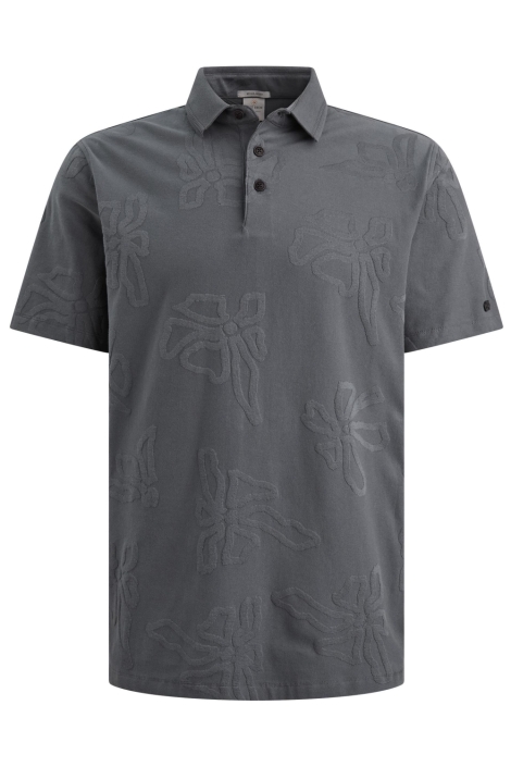 Cast Iron grijze heren polo | Vooraanzicht
