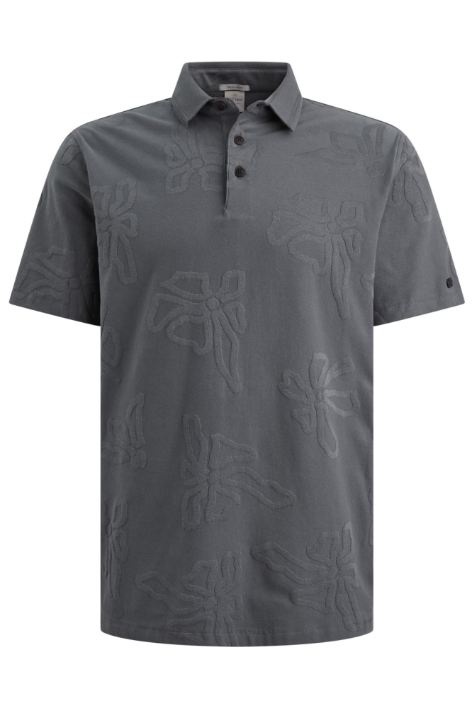 Cast Iron grijze heren polo | Vooraanzicht