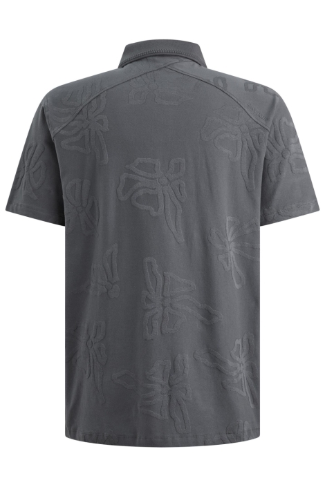 Cast Iron grijze heren polo | Achteraanzicht