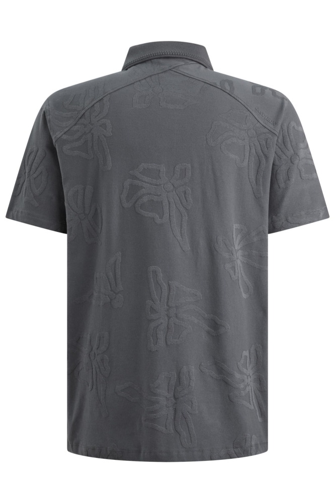 Cast Iron grijze heren polo | Achteraanzicht