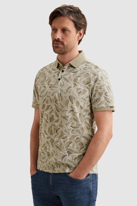 Vanguard beige heren polo | Model vooraanzicht