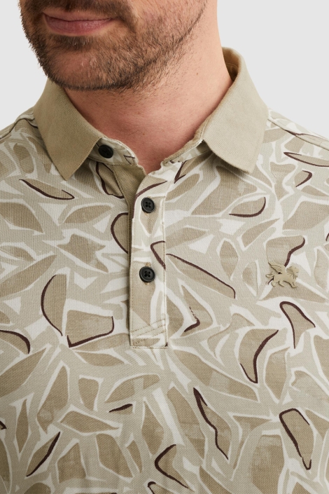 Vanguard beige heren polo | Close up