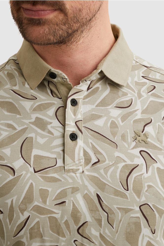 Vanguard beige heren polo | Close up