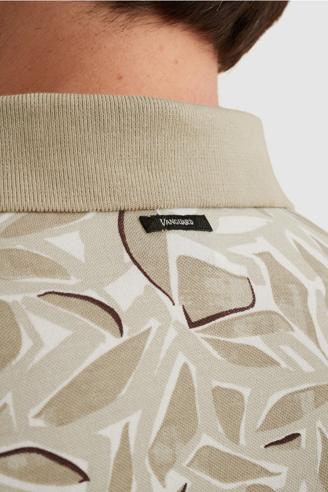Vanguard beige heren polo | Close up