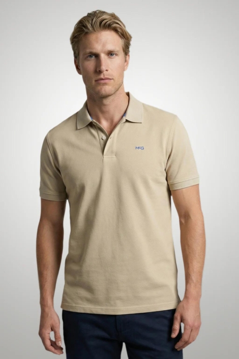 McGregor zand heren polo | Model vooraanzicht
