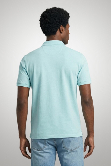 McGregor blauwe heren polo | Model achteraanzicht