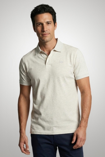 McGregor melange jersey polo Grijs