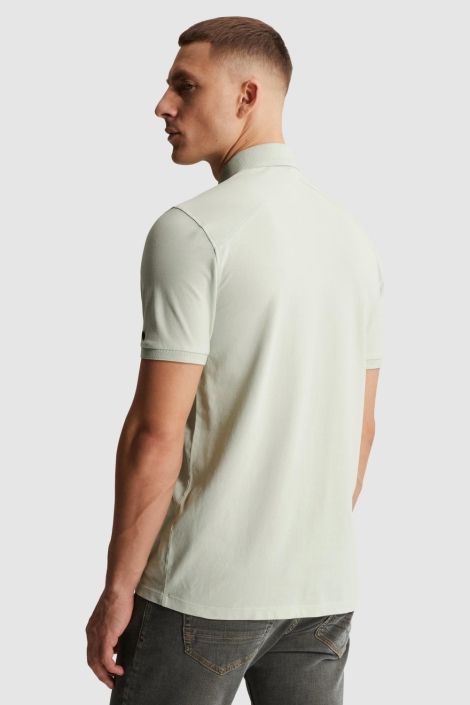 Cast Iron ecru heren polo | Model achteraanzicht