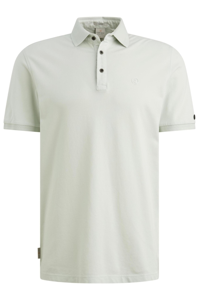 Cast Iron ecru heren polo | Vooraanzicht