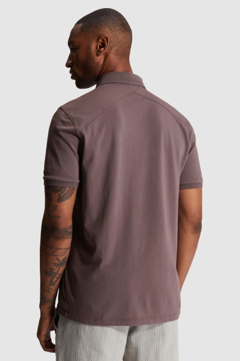 Cast Iron bordeaux heren polo | Model achteraanzicht