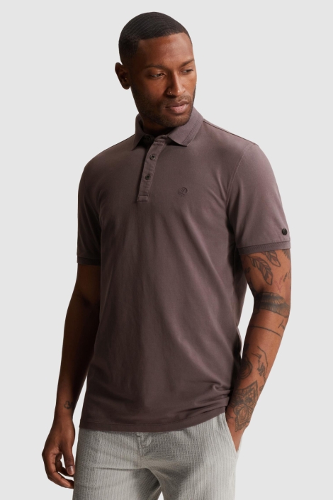 Cast Iron bordeaux heren polo | Model vooraanzicht