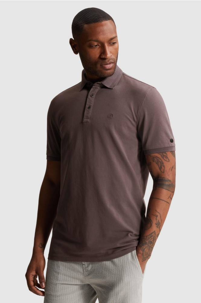Cast Iron bordeaux heren polo | Model vooraanzicht