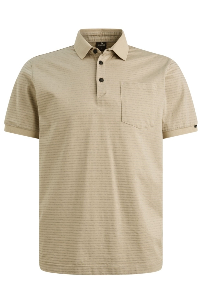 Vanguard taupe heren polo | Vooraanzicht