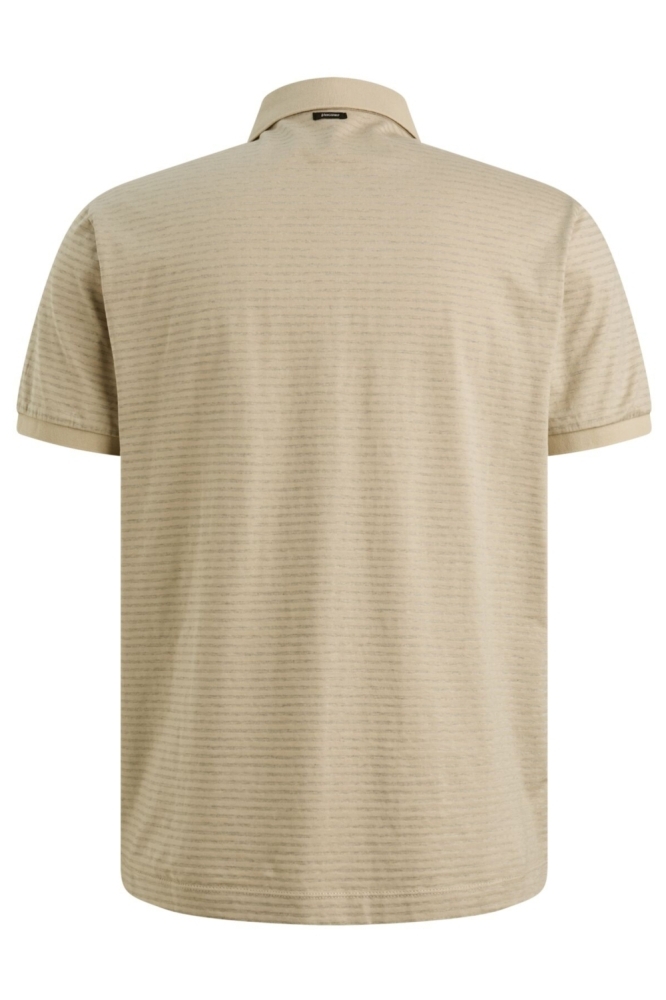 Vanguard taupe heren polo | Achteraanzicht