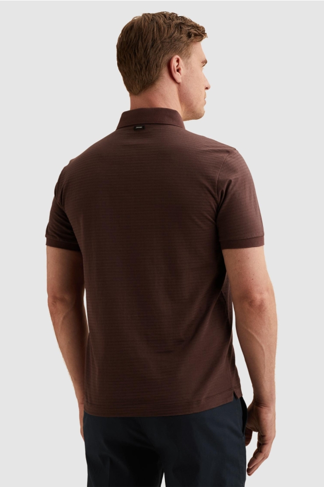 Vanguard bordeaux heren polo | Model achteraanzicht