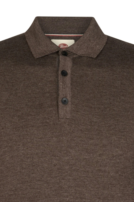 Petrol Industries bruine heren polo | Close up