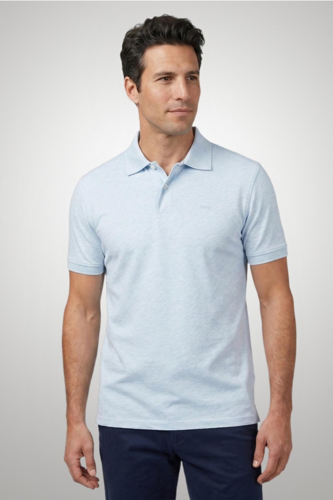 McGregor blauwe heren polo | Model vooraanzicht
