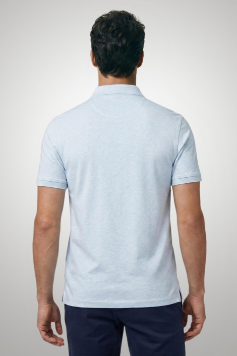 McGregor blauwe heren polo | Model achteraanzicht