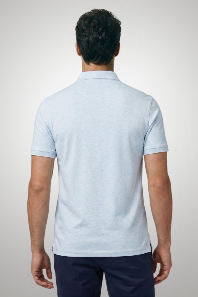 McGregor blauwe heren polo | Model achteraanzicht