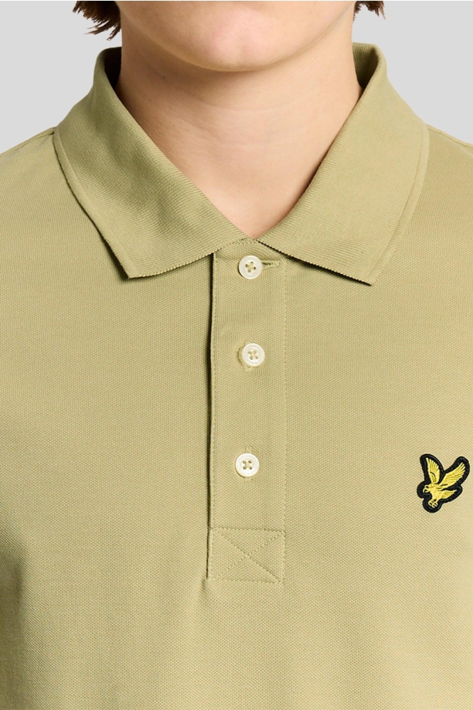 Lyle & Scott groene heren polo | Close up