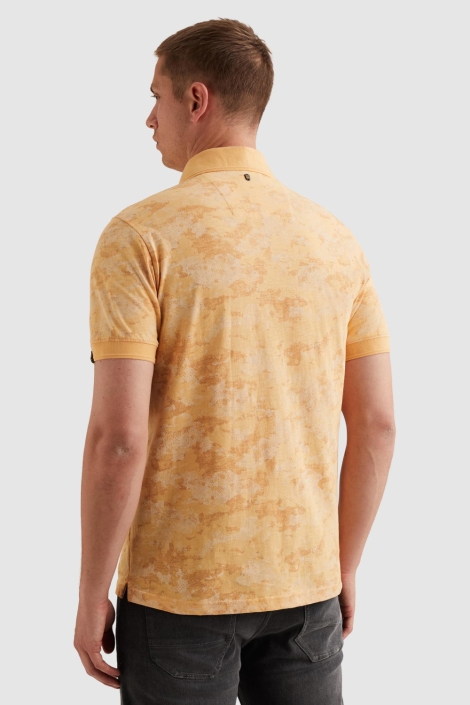 PME legend oranje heren polo | Model achteraanzicht