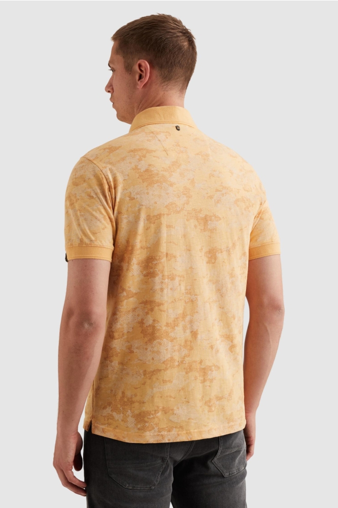 PME legend oranje heren polo | Model achteraanzicht