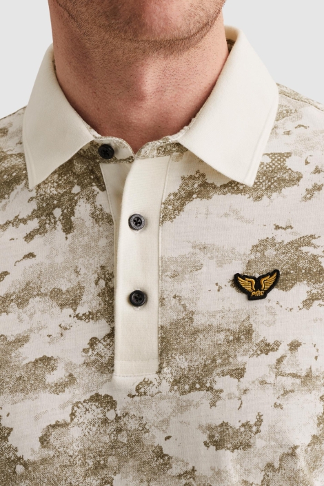 PME legend ecru heren polo | Close up