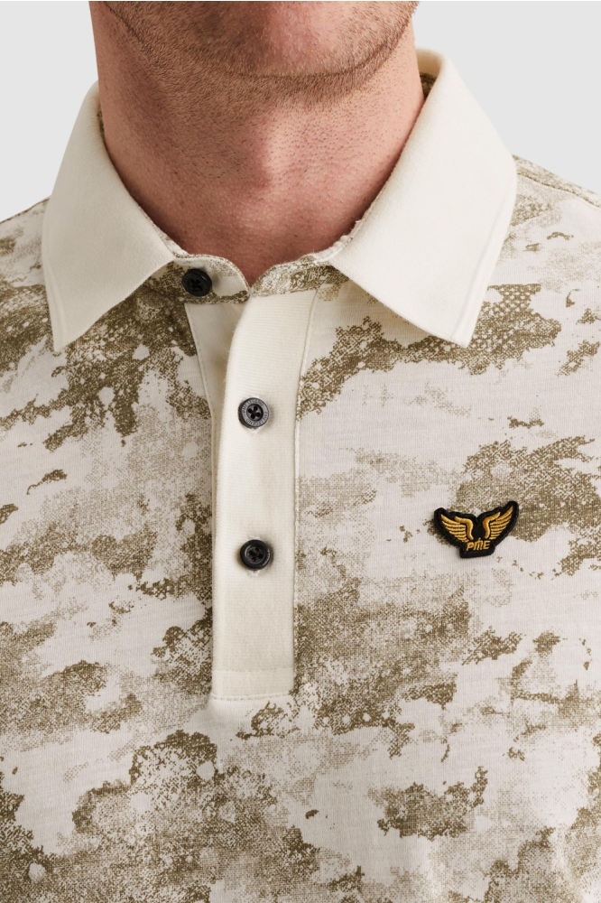 PME legend ecru heren polo | Close up