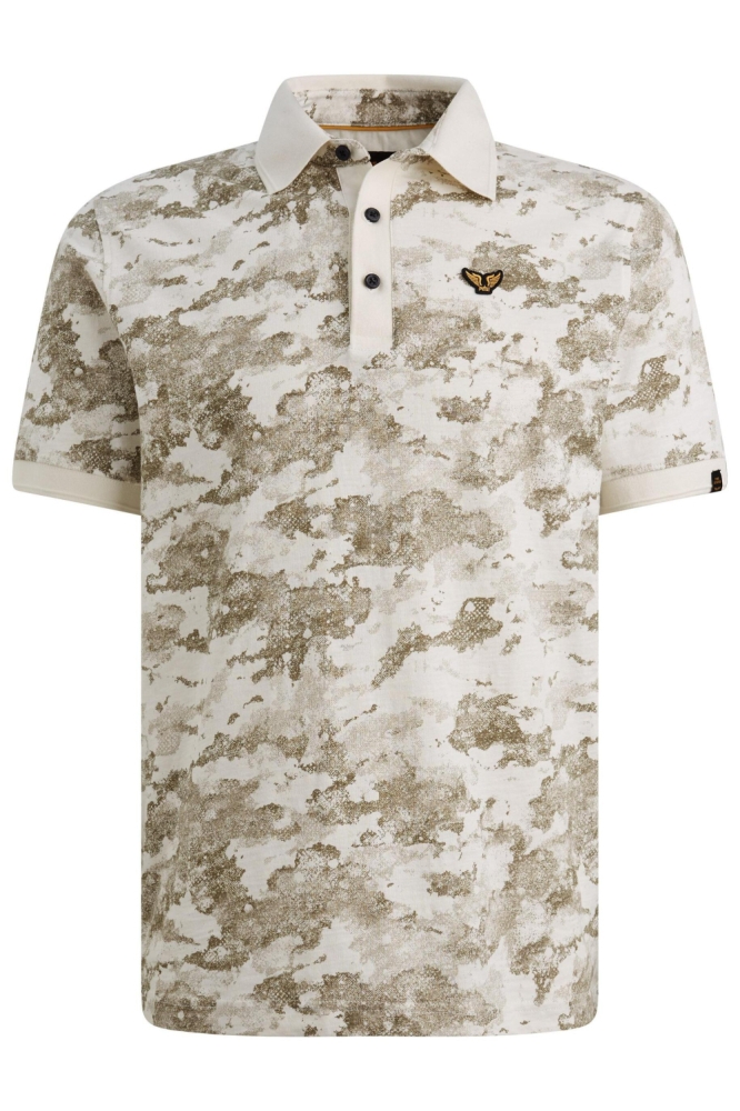 PME legend ecru heren polo | Vooraanzicht