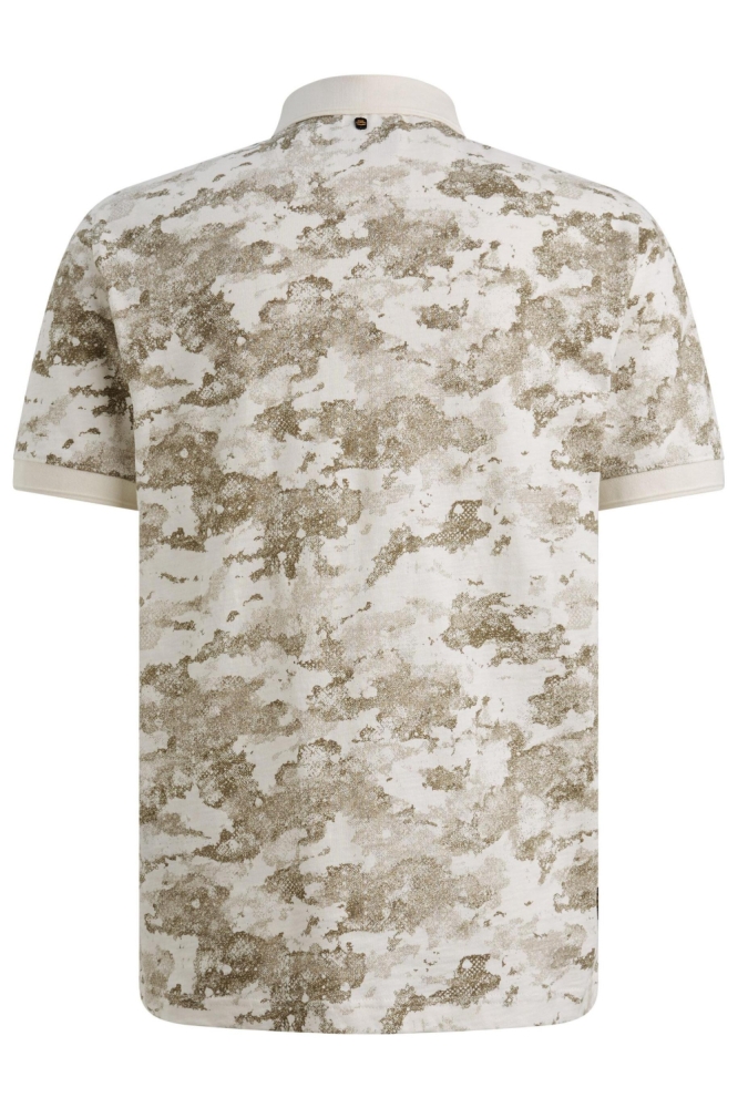 PME legend ecru heren polo | Achteraanzicht