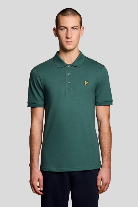 Lyle & Scott groene heren polo | Model vooraanzicht