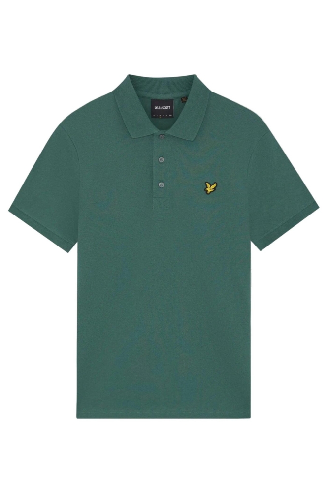 Lyle & Scott groene heren polo | Vooraanzicht