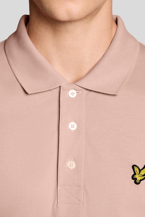 Lyle & Scott roze heren polo | Close up
