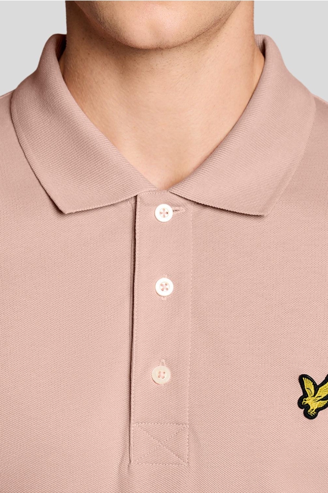 Lyle & Scott roze heren polo | Close up